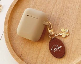 Custom AirPods Pro 3 Case,Personalized Wood Keychain,Cute Airpods 3 Shell, Airod Pro Case,Airpods Pro 2 Case Cover,Silicone AirPods Case,