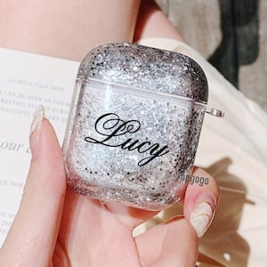Custom Glitter Liquid AirPod Case, Cute Airpod Pro2 Case With Keychain,Personalized Bling Bling Airpods 4 Case Cover,Gifts For Her