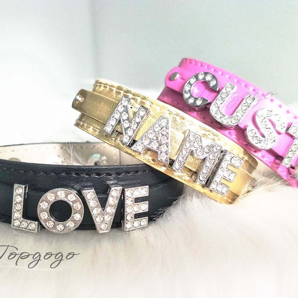 Custom Women Bracelet,Name Rhinestone Bracelet ,Word Goth Bling Bracelet,Cosplay Initial Letters Bracelet,Gifts For Her,Christmas gifts