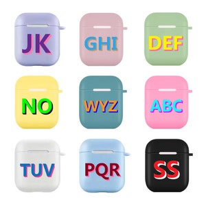 Custom Airpods Case,Dropshadow Airpods Pro Case,Personalized Monogram Airpod Pro 2 Case Cover,Silicone AirPods 3 Case,Gifts For Her For Him
