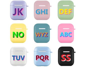 Personalizowane etui na słuchawki AirPods, etui Dropshadow AirPods Pro, spersonalizowane etui z monogramem na słuchawki AirPod Pro 2, silikonowe etui na słuchawki AirPods 3, prezenty dla niej i dla niego