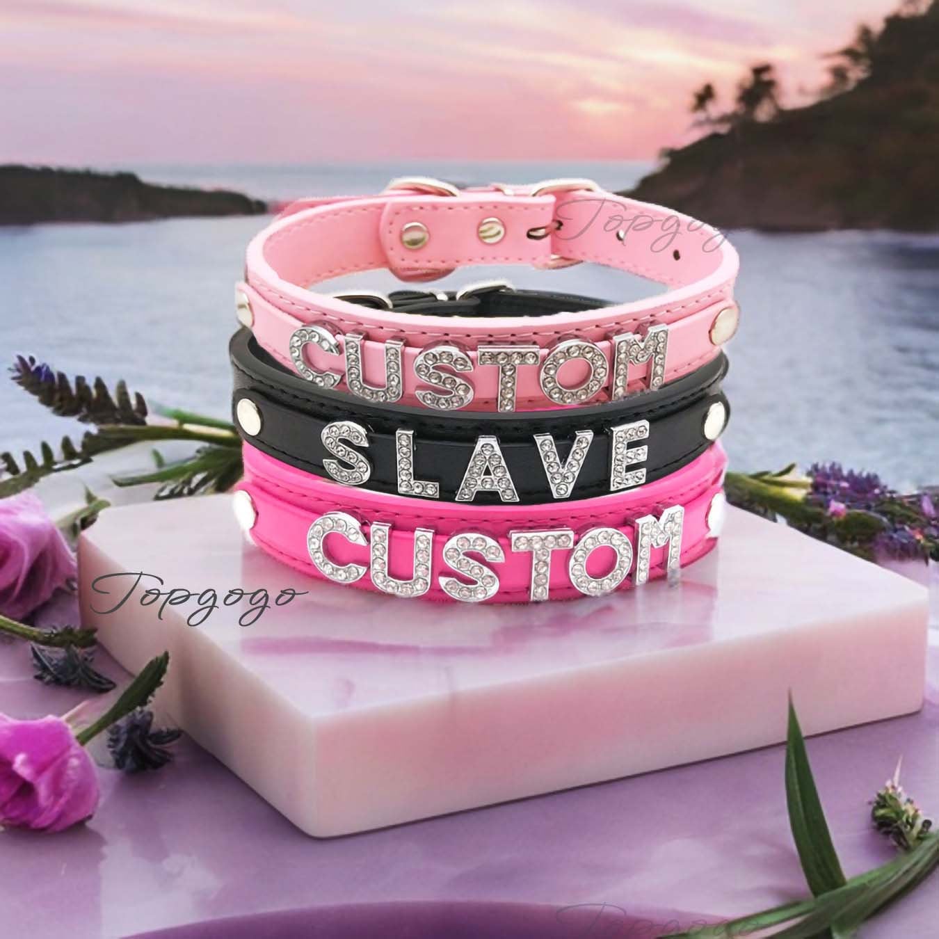 Choker Custom Sissy Pink Choker Necklace for Femboy LGBT Cute Kawaii