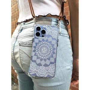 Lanyard iPhone Case,Lace Pattern Necklace Phone Case,Clear Phone Case For iPhone 16 Pro Max case,iPhone 15,Cross Body Shoulder Strap iPhone