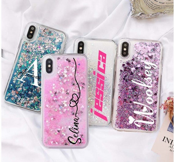 Custom Liquid Glitter Phone Case,Personalised Monogram Phone Case,Bling iPhone 17 Case,Initial Name iPhone 16 pro max,Samsung,Gifts for Her