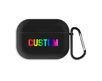 Custom AirPod Pro Case, Gradients airpods pro case Keychain, Holder Cover Organizer for Silicone AirPod Pro Case,Personalized Mens Gift