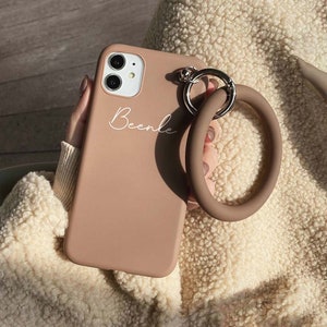 Funda de teléfono personalizada, funda blanda con llavero personalizado, funda con nombre y pulsera para iPhone 16 Pro Max, funda para iPhone 15