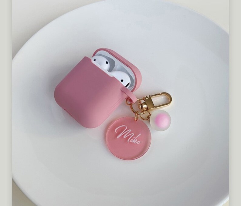 Custom Airpod Case Name Airpods Case With Cute Circle Etsy