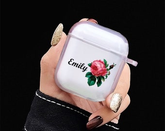 Custom Airpod Case keychain,Personalized AirPod 3 Case,Name Transparent AirPod Pro Case,Clear Silicone Airpod, AirPods Pro 2 Cover Case