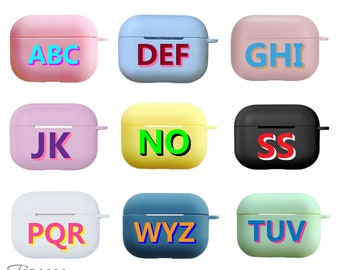 Monogram Airpod Pro Case, Niestandardowe Dropshadow Airpods Case, Personalizowane Airpod Pro 2 Case Cover, Silikonowe AirPods 3 Case, Prezenty Dla Niej