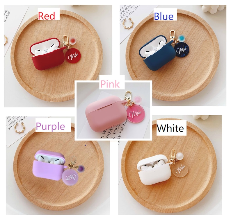 Custom Airpods Pro Case Name Airpod Case With Cute Circle Etsy
