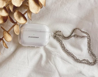 Custom Airpods Pro Case,Personalized Name airpod pro case,Cool Portable chain Keychain,Transparent Holder Cover Organizer for AirPods pro