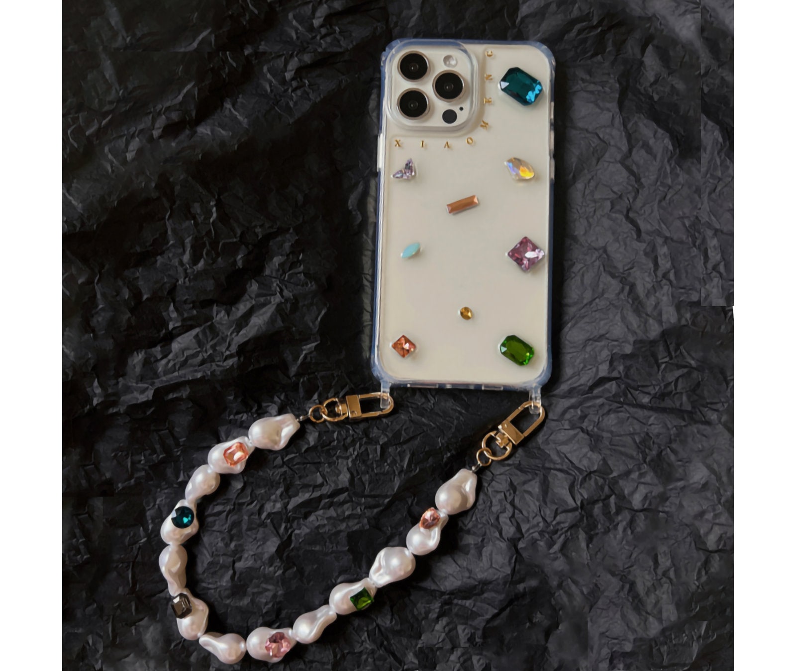 Cover Iphone 15 Pro Max Con Laccio UYMO Trasparente Cover Con Cordino Per IPhone 16 Pro Max,Custodia Con Laccio Collana Tracolla Regolabile Catena Case,Grigio IPhone 11 Cavo - Foto 6