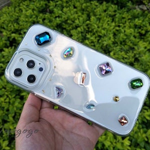 Diamond Phone Case,Custom Clear iPhone Case,Bling Bling Personalized Gold iPhone Case,iPhone 16 Pro Max Case,iPhone 15 Pro Max,Gifts For Her
