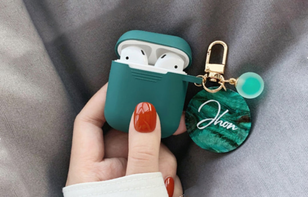 Custom AirPod Case,name Airpods 3 Case With Cute Circle Keychain