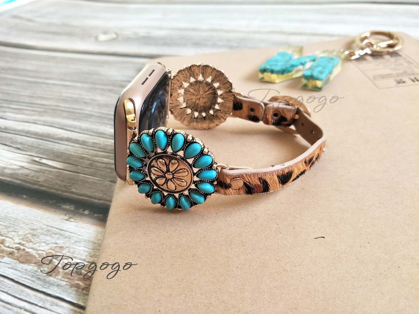 Turquoise Watch Band for Apple Watchleopard Watch Band for Etsy