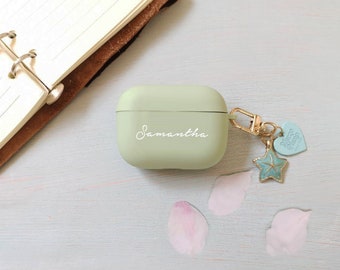 Custom AirPods Pro Case, Name Airpod Case With Cute keychain,Silicone Shock Proof Holder Cover Organizer,Personalized Name Gift
