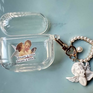 Angel AirPod 3rd Gen Case,Airpod Case With Angel Keychain,Cute Clear Airpod Pro Case,Transparent Airpod Pro 2 Case,Gifts For Women