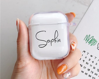 Custom Airpod Case keychain,Personalized AirPod Pro Case,Name Monogram AirPod 3 Case,Clear Silicone Airpods Pro 2 Case Cover, Airpods Pouch