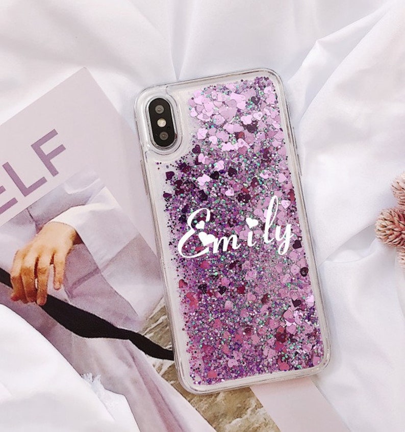 Custom Liquid Glitter Phone Case,Personalised Monogram Phone Case,Bling iPhone 17 Case,Initial Name iPhone 16 pro max,Samsung,Gifts for Her image 4