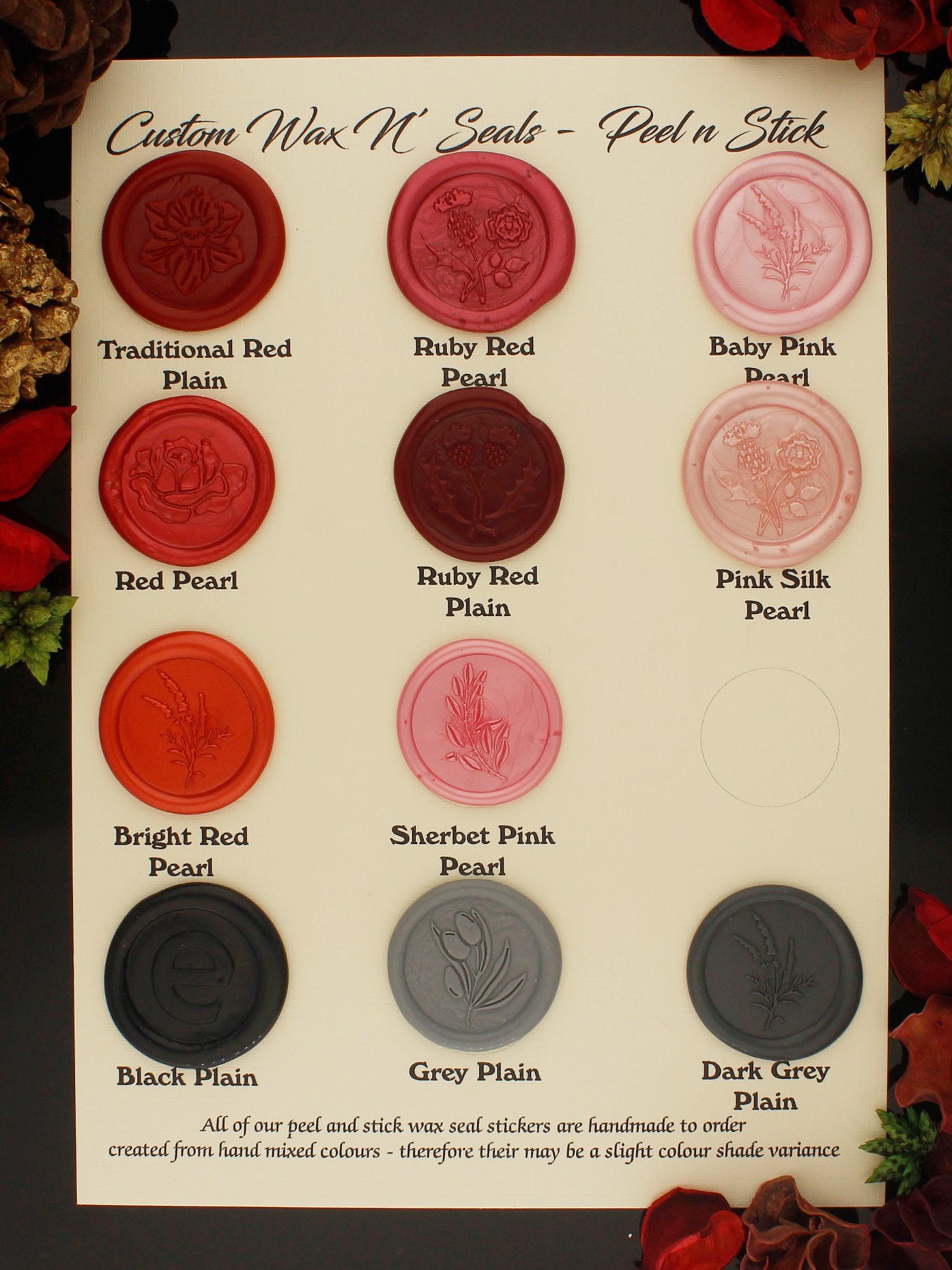 Wax Seal Stickers Sample Pack 6 Wax Seal Self Adhesive Etsy