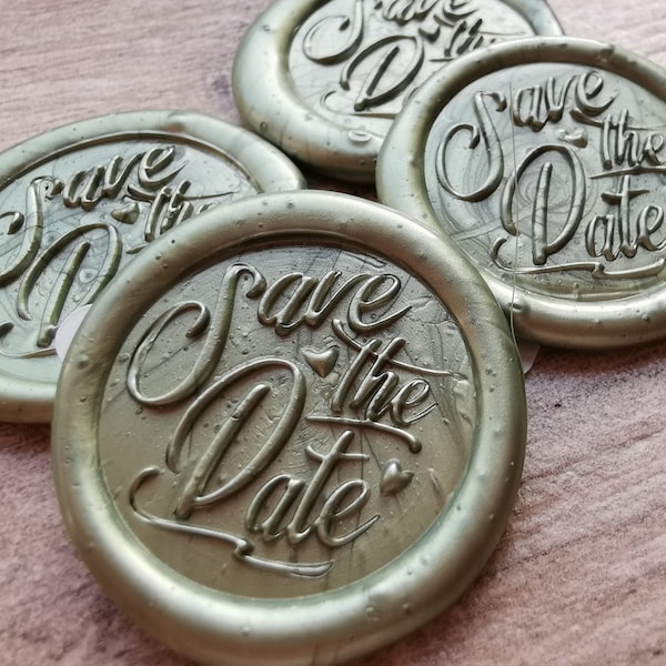 Save the Date Self Adhesive Wax Seals, Wax Seal Stickers, Envelope Wax Seals, Peel and Stick Wax Seals