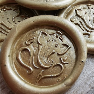 Ganesh / Ganesha D1 Zelfklevende waszegels, Wax Seal Stickers, Envelope Wax Seals, Peel en Stick Wax Seals