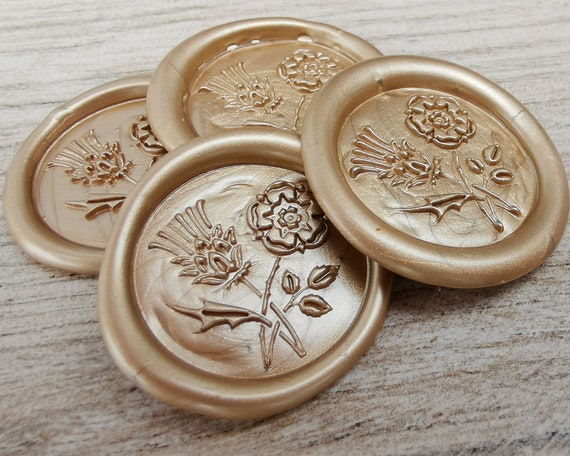 Thistle and Rose D4 Self Adhesive Wax Seals, Wax Seal Stickers, Envelope Wax  Seals, Peel and Stick Wax Seals 