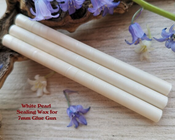 White Glue Gun Sealing Wax Satin Pearl for 7mm Glue Gun, flexible mailing sealing wax for wax stamp