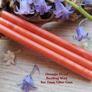 Oranje LijmPistool Sealing Wax Satin Pearl voor 7mm Glue Gun, flexibele mailing sealing wax voor wax stempel