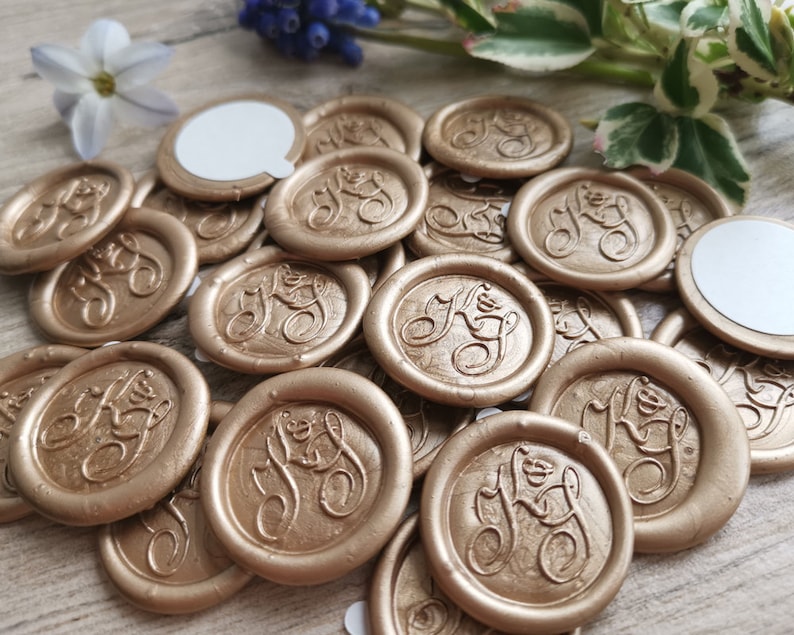Monogram Custom Wax Seal Stickers Self Adhesive Envelope Wax Etsy