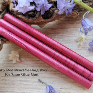 Red Ruby Glue Gun Sealing Wax Satin Pearl voor 7mm Glue Gun, flexibele mailing sealing wax voor wax stempel