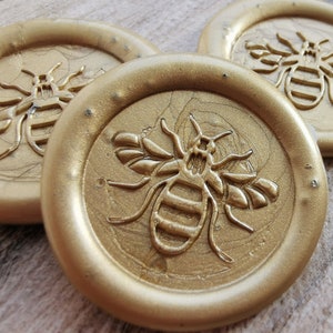 Bee Self Adhesive Wax Seals, Wax Seal Stickers, Envelope Wax Seals, Peel and Stick Wax Seals
