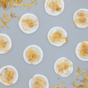 Marigold Petals in Semi Clear Wax Seals - Pack of 10