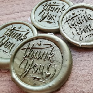 Thank You Self Adhesive Wax Seals, Wax Seal Stickers, Envelope Wax Seals, Peel and Stick Wax Seals