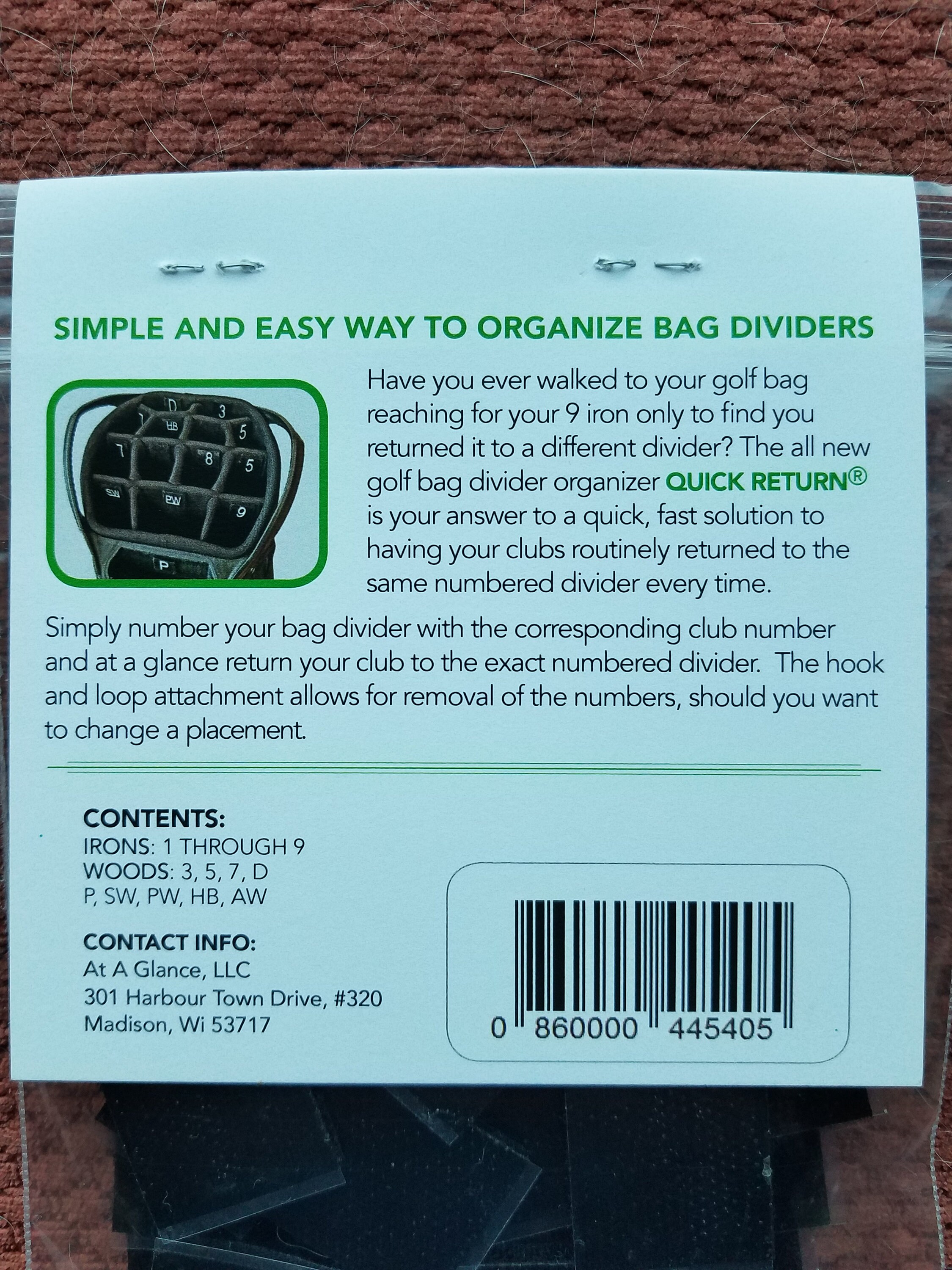 Quick Return Numbered Golf Club Organizer Golf Bag Organizer Etsy