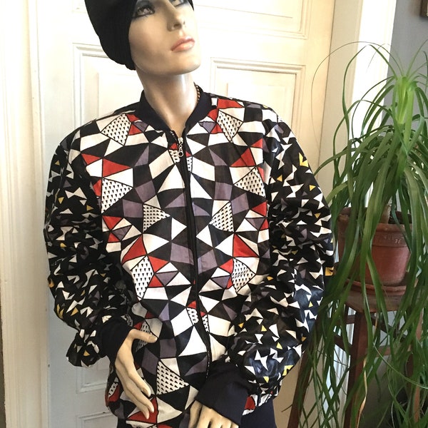 Dashiki African Bomberjacket Patchwork Senegal Urban Streetwear Wachstuch Ankara