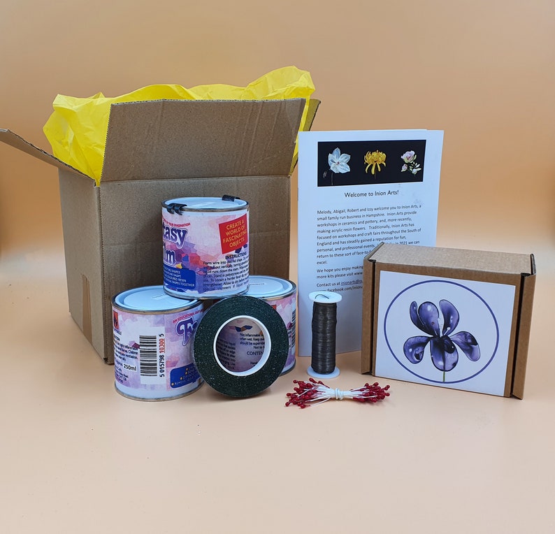 Dip Resin Iris Flower Kit Complete Translucent / Opaque Resin Etsy UK