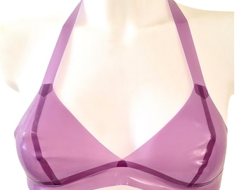Bralette de bikini de látex con copas suaves