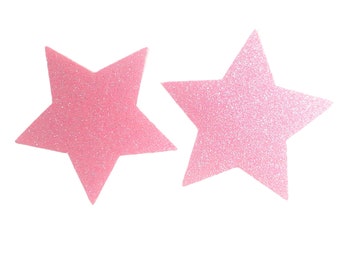 Baby Pink Glitter Star Nipple Pasties Hypoallergenic Self Adhesive Festival Stickers Body Stickers Nipple Covers