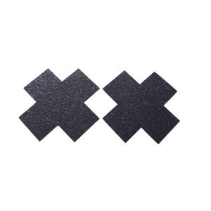 Schwarzes Latex Kreuz X Nipple Pasties Aufkleber Selbstklebende Gummi Gummi