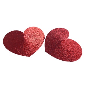 Red Glitter Heart Nipple Pasties Festival Hypoallgergenic Body Stickers Nipple Covers