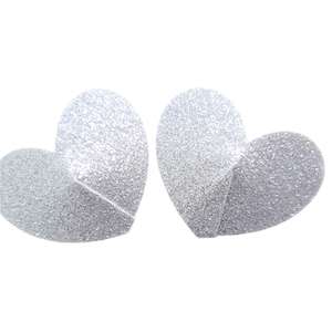 Silver Glitter Heart Nipple Pasties Festival Body Stickers Nipple Covers