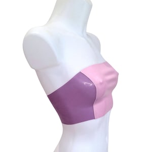 Bandeau en latex rose lilas, sans bretelles, haut court tube image 9