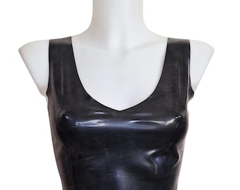 Latex V Neck Crop Top