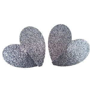 Grey Dark Silver Glitter Heart Nipple Pasties Festival Stickers Body Stickers Nipple Covers