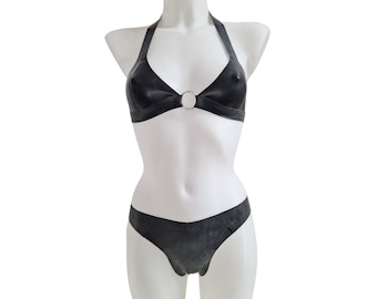 Latex O Ring Bralette & Knickers Latex Lingerie Set