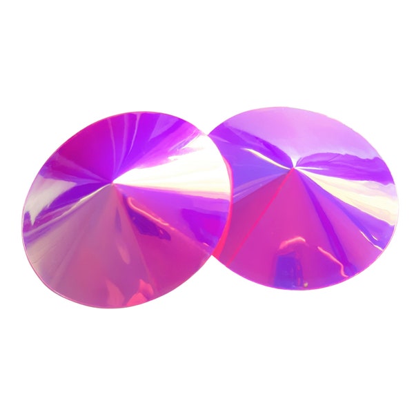 Pink Iridescent Round Nipple Pasties Festival Stickers Body Holographic Stickers Nipple Covers