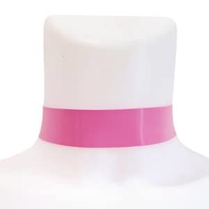 Bubblegum Pink Latex Plain Choker  Latex Collar Rubber Necklace