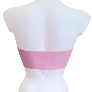 Bandeau en latex rose lilas, sans bretelles, haut court tube image 3