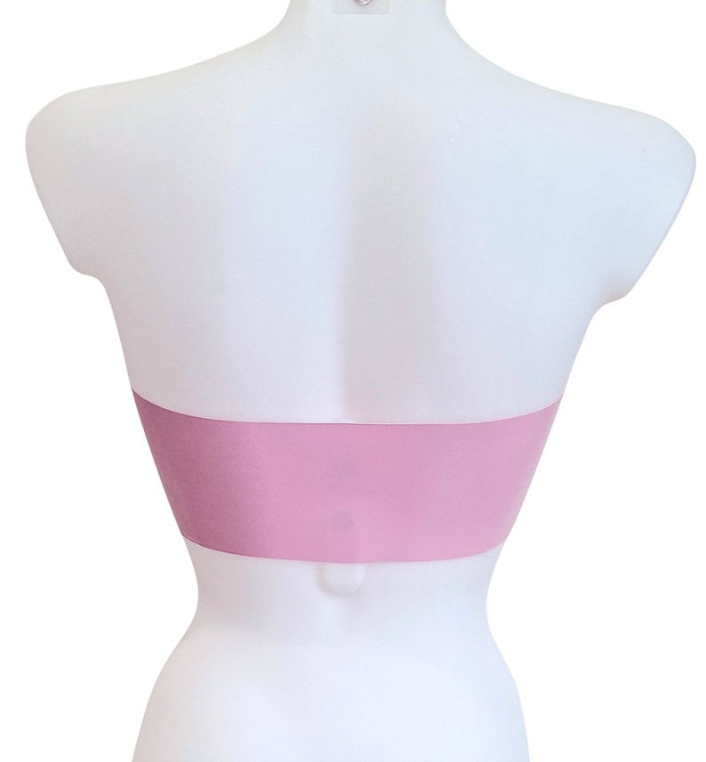 Bandeau en latex rose lilas, sans bretelles, haut court tube image 3